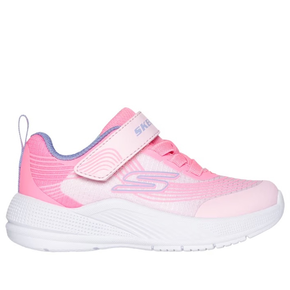 Brand New Baby Girl Skechers Pink and White Sneakers with Velcro Strap NWT